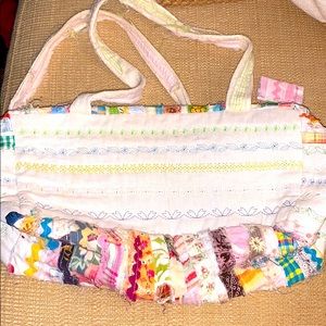 Vintage Tote made from yarn and fabric